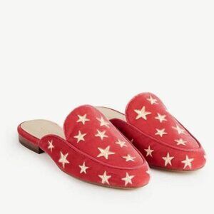 Ann Taylor Karolina Star - pink and gold velvet velour slide mule flats - 9.5M
